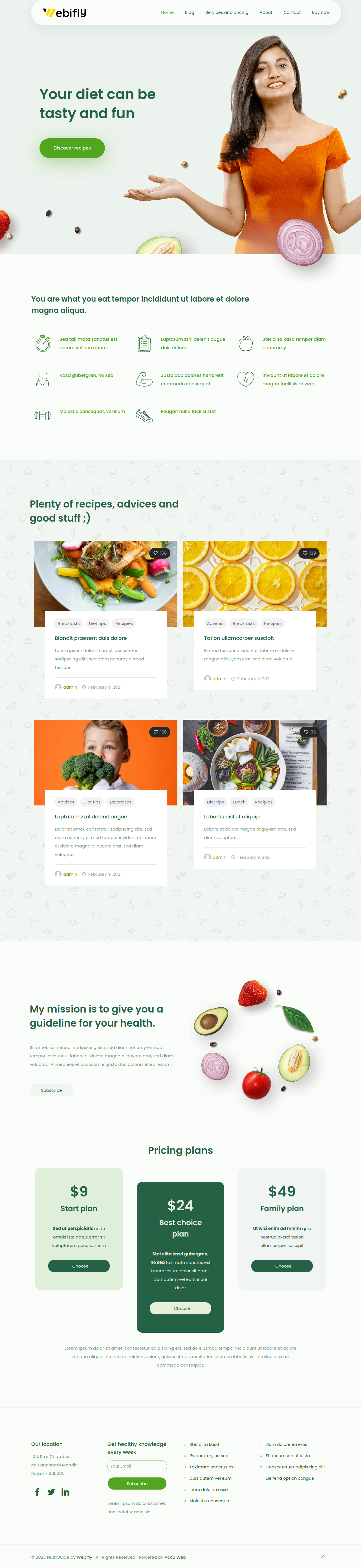 diet and health medical website templates