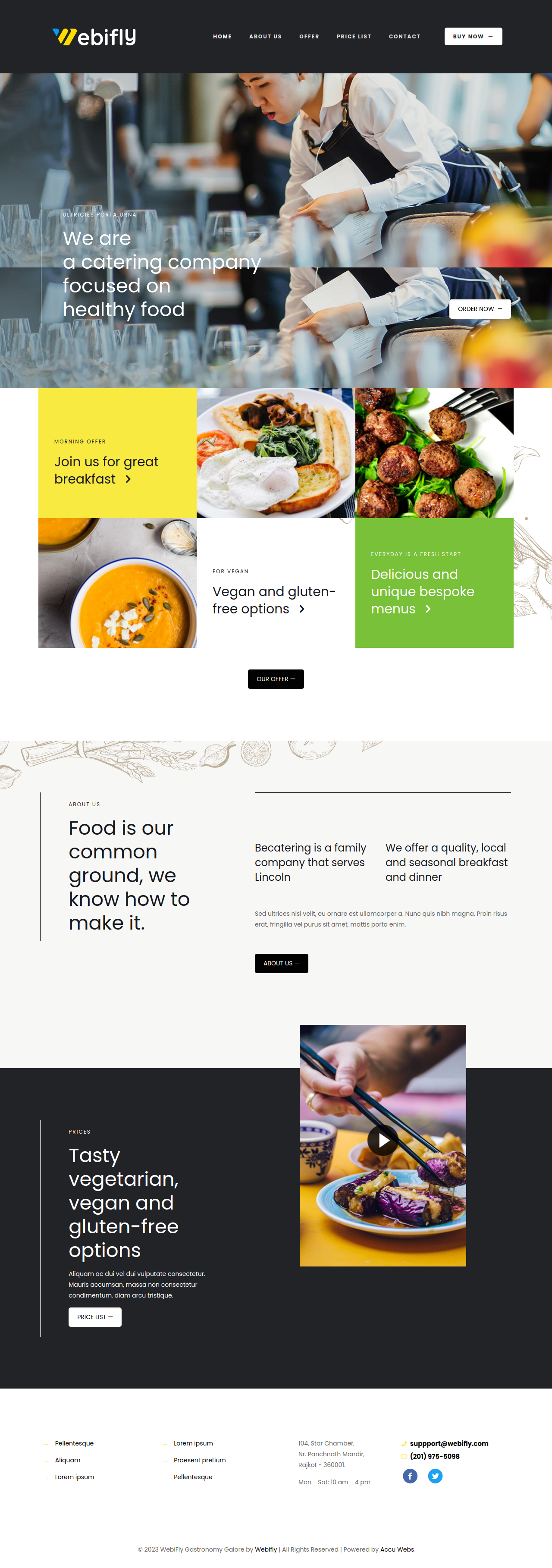 Gatronomy Galore restaurant website templates