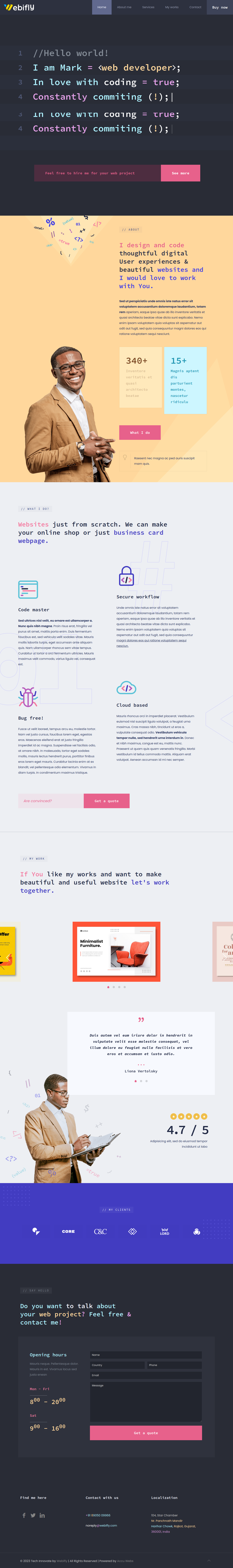 Web agency template for Tech and coding website