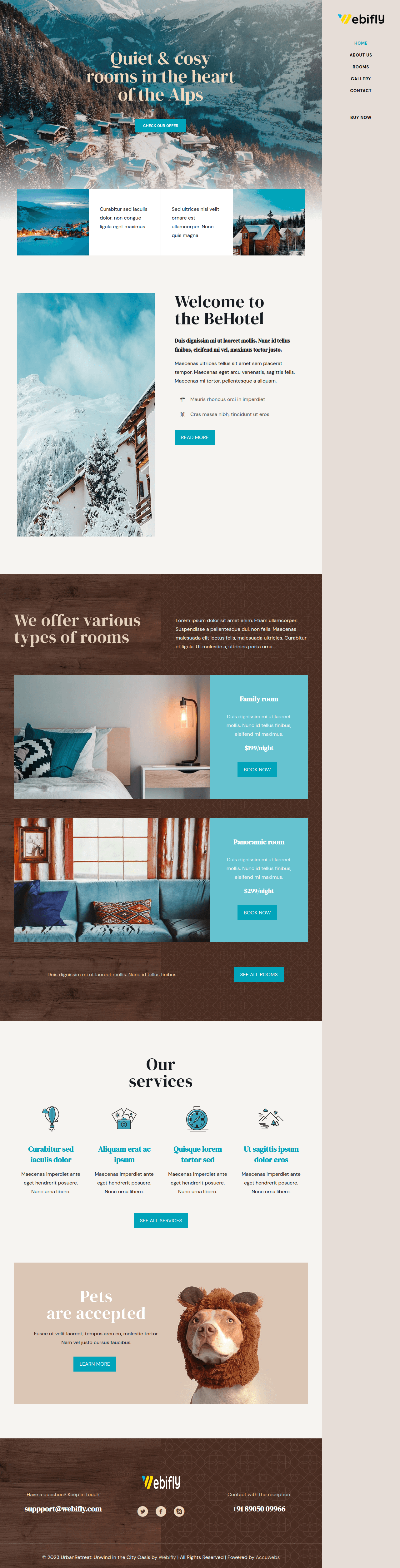 Hotel Cottage and Resort Template